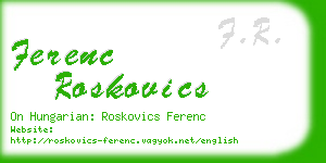 ferenc roskovics business card